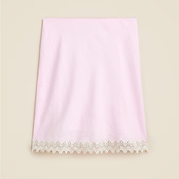 NWT J.Crew Gwen lace-trim slip skirt in linen (size 2X) - Picture 2 of 6
